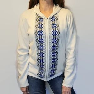 Eddie Bauer Fair Isle Zip Up Hoodie Sweater